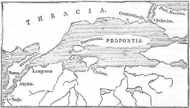 Map of Propontis, Hellespont, Bosphorus